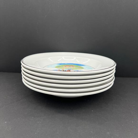 Design Naif by Villeroy & Boch 8” rimmed soup cereal bowls - Lot of 6 - Picture 2 of 6